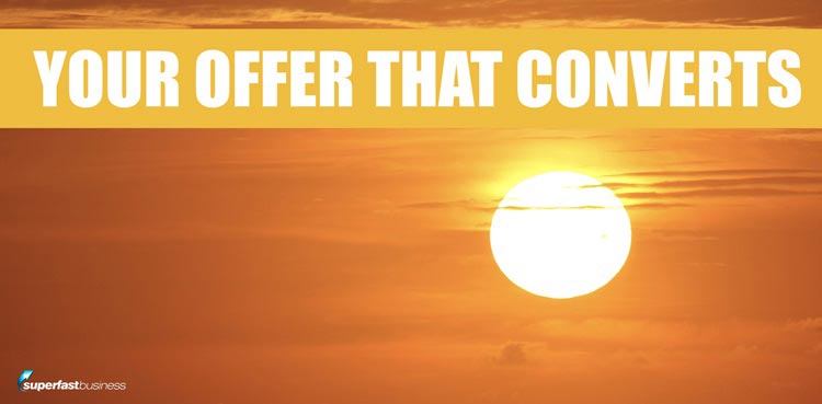 A photo of the sun with the text your offer that converts.